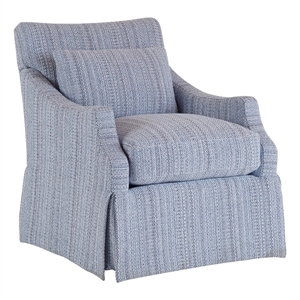 universal furniture margaux swivel glider chair in blue fabric