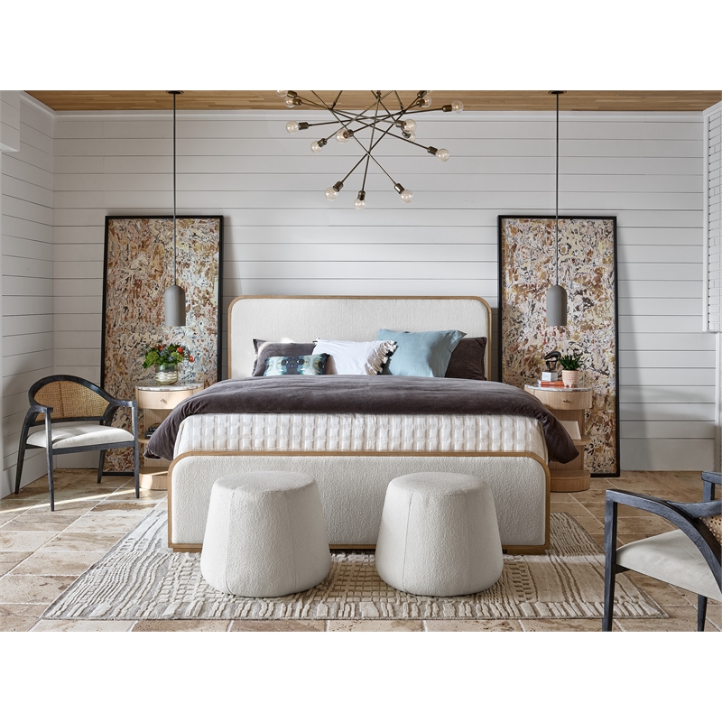 Universal Furniture Modern Nomad Nomad King Bed in Tan Tech Oak Wood