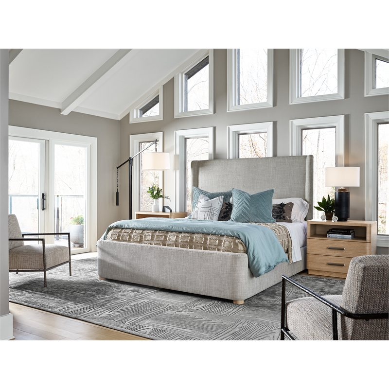 Universal Furniture Modern Nomad Daybreak Queen Bed in Tan Tech Oak