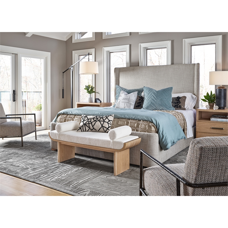 Universal Furniture Modern Nomad Sischo Bench in Tan Tech Oak