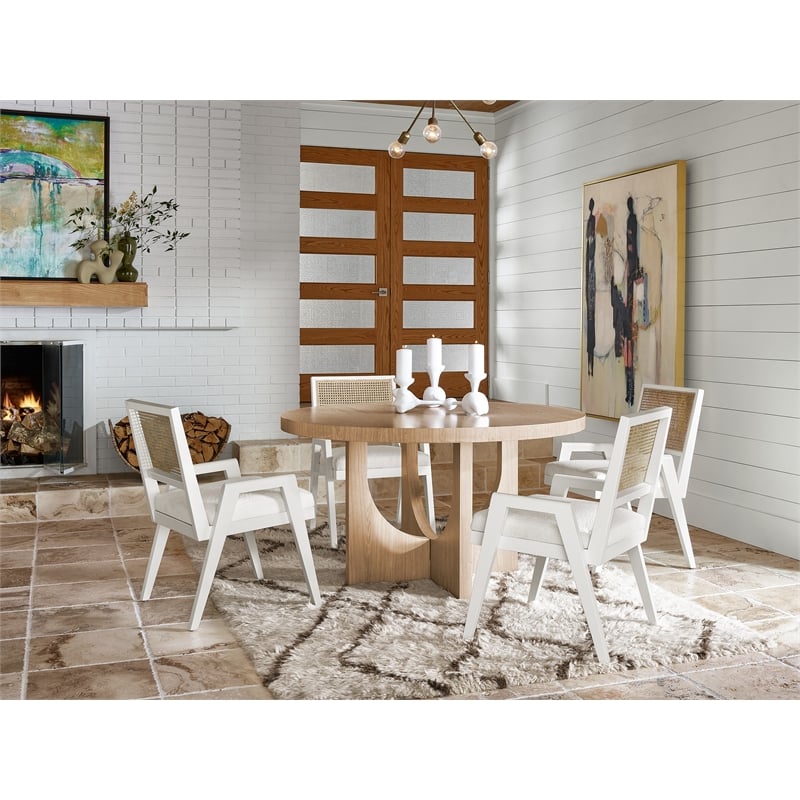 Universal Furniture Modern Nomad Sonora Set of 2 Arm Chairs in Tan Tech Oak