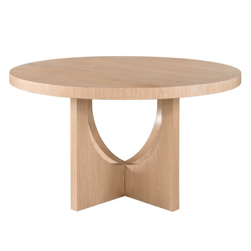 Universal Furniture Modern Nomad Callon Round Dining Table in Tan Tech Oak