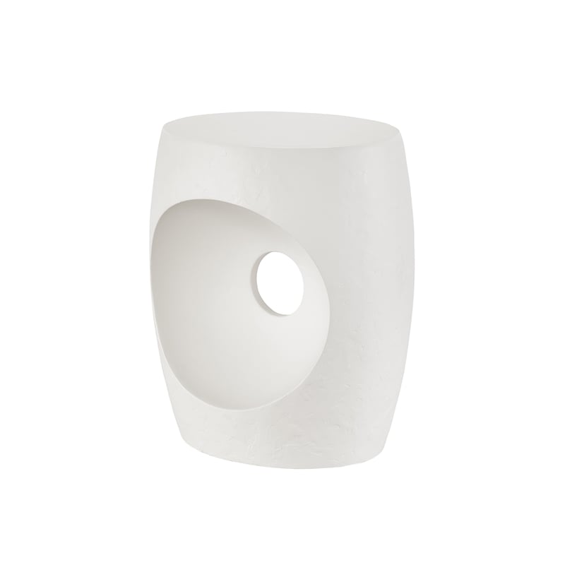 Universal Furniture Modern Nomad Canyo Accent Table in White Textured Plaster