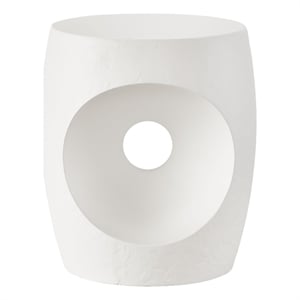 Universal Furniture Modern Nomad Canyo Accent Table in White Textured Plaster