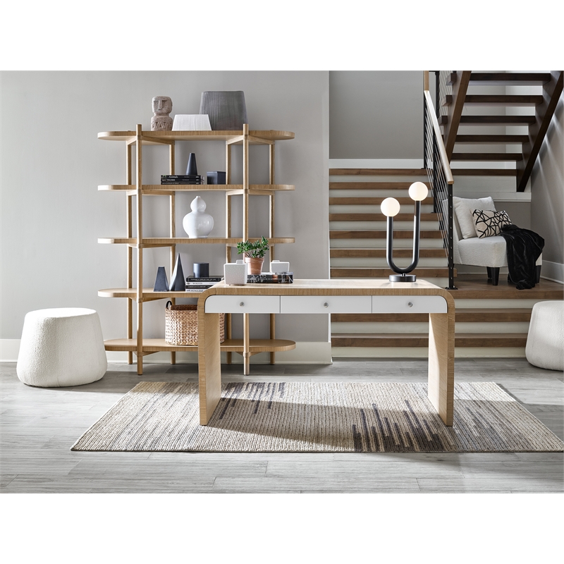 Universal Furniture Modern Nomad Desk in Tan Tech Oak