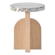 Universal Furniture Nomad Riverine Accent Table in Tan Tech Oak Wood & Stone Top