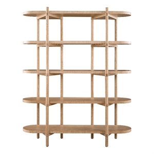 Universal Furniture Modern Nomad Etagere in Tan Tech Oak Wood