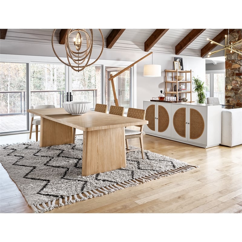 Universal Furniture Modern Nomad Four Door Credenza in Tan Tech Oak Wood