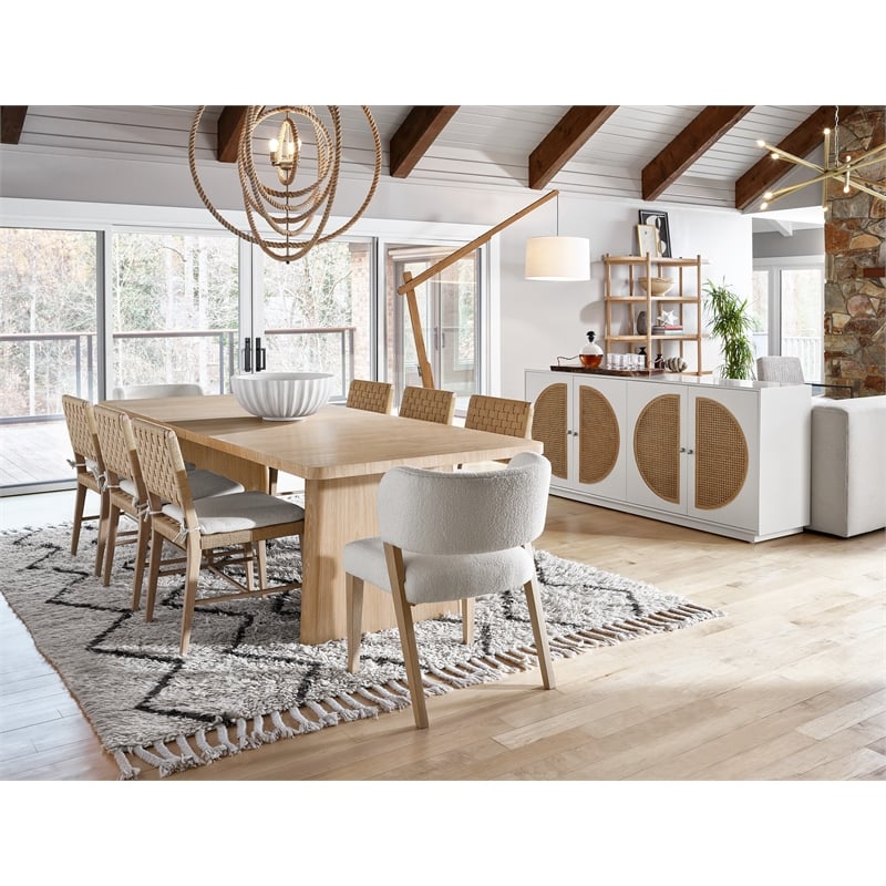 Universal Furniture Modern Nomad Four Door Credenza in Tan Tech Oak Wood
