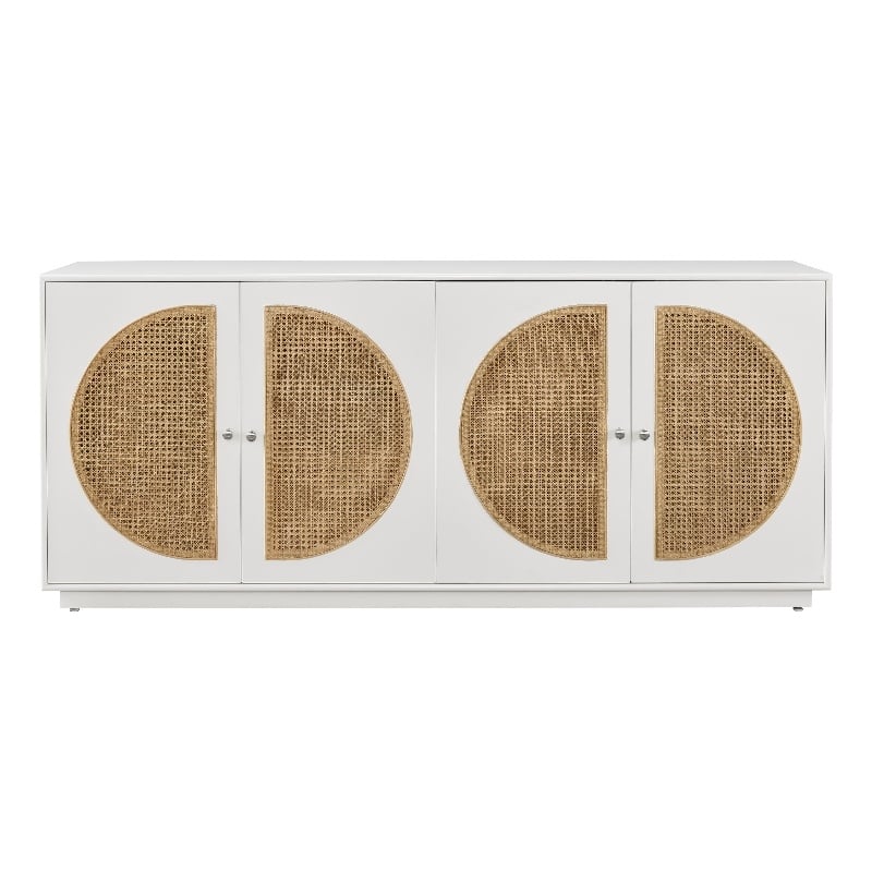 Universal Furniture Modern Nomad Four Door Credenza in Tan Tech Oak Wood