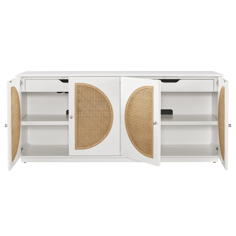 Universal Furniture Modern Nomad Four Door Credenza in Tan Tech Oak Wood