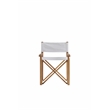 Set of 2 Tan Solid Wood Universal Director's Arm Chair in White Stretch Canvas