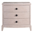 Universal Coalesce Coalesce Stone Top Three Drawer Nightstand in Gray Oak Wood