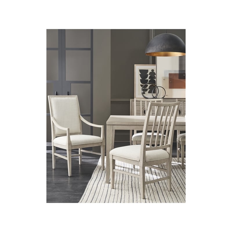 Universal Coalesce Set of 2 Wood Framed Upholstered Arm Chairs - Gray Solid Oak