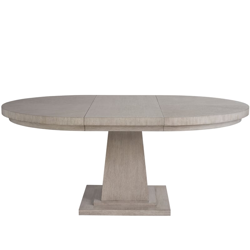 Universal Coalesce Rasmus 52 Inch Round Dining Table in Gray Oak Wood