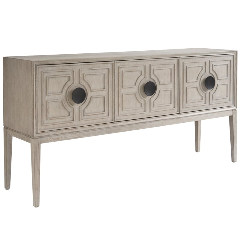 Universal Coalesce Three Door Madden Sideboard in Grey Oak Wood
