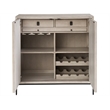Universal Coalesce Odessa Bar Cabinet in Gray Oak Wood with Wine Storage