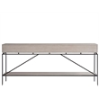Universal Coalesce 80 Inch Barber Long Console in Gray Oak Wood with Metal Base