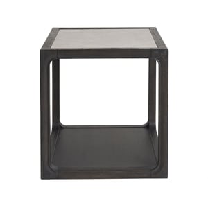 Universal Coalesce Oak Wood Halen End Table with Inset Stone Top