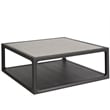Universal Coalesce Solid Oak Wood Halen Coffee Table with Inset Stone Top