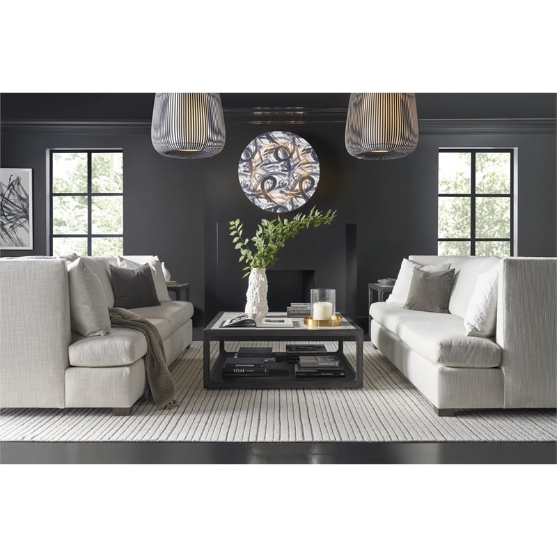 Universal Coalesce Solid Oak Wood Halen Coffee Table with Inset Stone Top