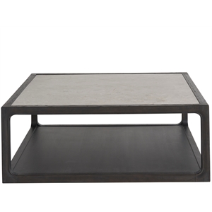 Universal Coalesce Solid Oak Wood Halen Coffee Table with Inset Stone Top