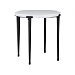 Universal Coalesce Floyd End Table - White Stone Top and Black Metal Legs