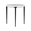 Universal Coalesce Floyd End Table - White Stone Top and Black Metal Legs