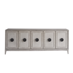 Universal Coalesce 84&quot 5 Door Entertainment Credenza in Grey Oak Wood Finish