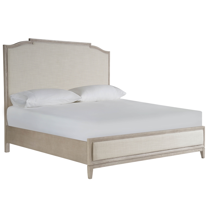 Universal Coalesce Oak Wood Framed Linen Upholstered King Panel Bed