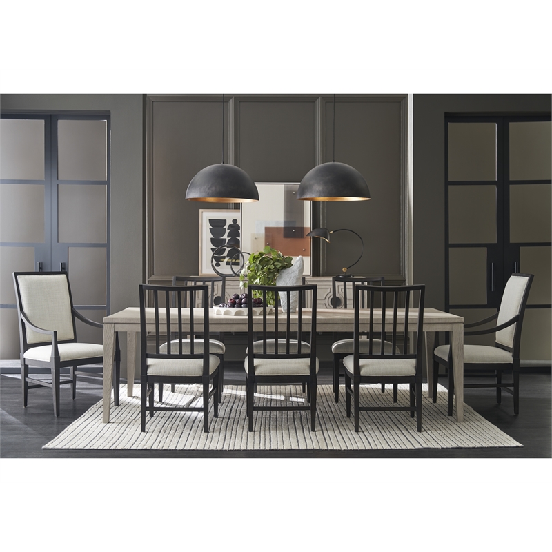 Universal Coalesce Set of 2 Wood Framed Upholstered Side Chairs-Black Solid Oak