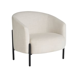 Universal Cream Crypton Upholstered Nikolai Lounge Chair-Black Metal Legs