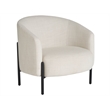 Universal Cream Crypton Upholstered Nikolai Lounge Chair-Black Metal Legs