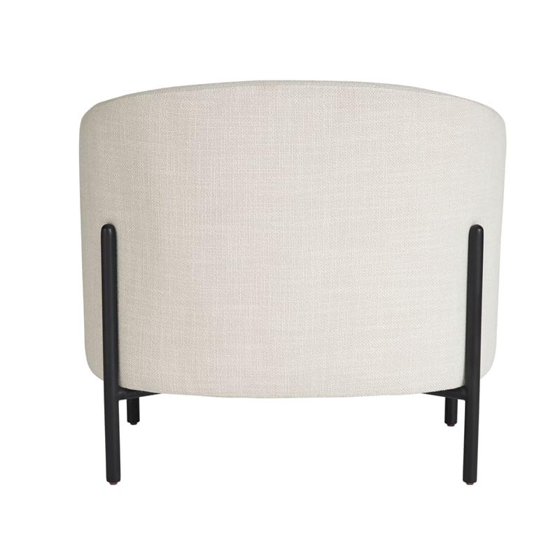 Universal Cream Crypton Upholstered Nikolai Lounge Chair-Black Metal Legs