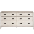 Universal Coalesce Estelle Six Drawer Dresser in Gray Oak Wood