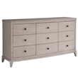 Universal Coalesce Nine Drawer Dresser in Gray Oak Wood