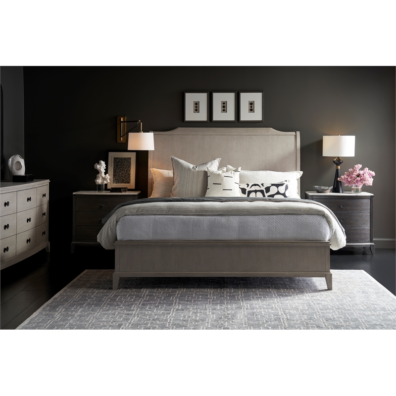Universal Coalesce Nine Drawer Dresser in Gray Oak Wood