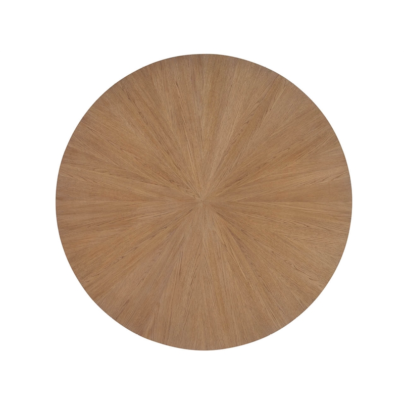 Universal Furniture Avaline Carmen Round Wood Dining Table in Tan