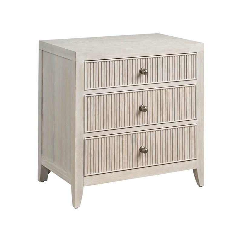 Universal Furniture Avaline Carmen Three Drawer Nightstand in Gray