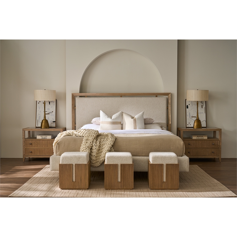 Universal Furniture Avaline Carmen Two Drawer Nightstand in Tan