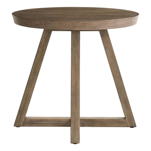 Universal Furniture Boulder Round Side Table in Boulder Gray