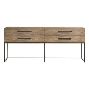 Universal Furniture Boulder Metal Base Console in Boulder Gray