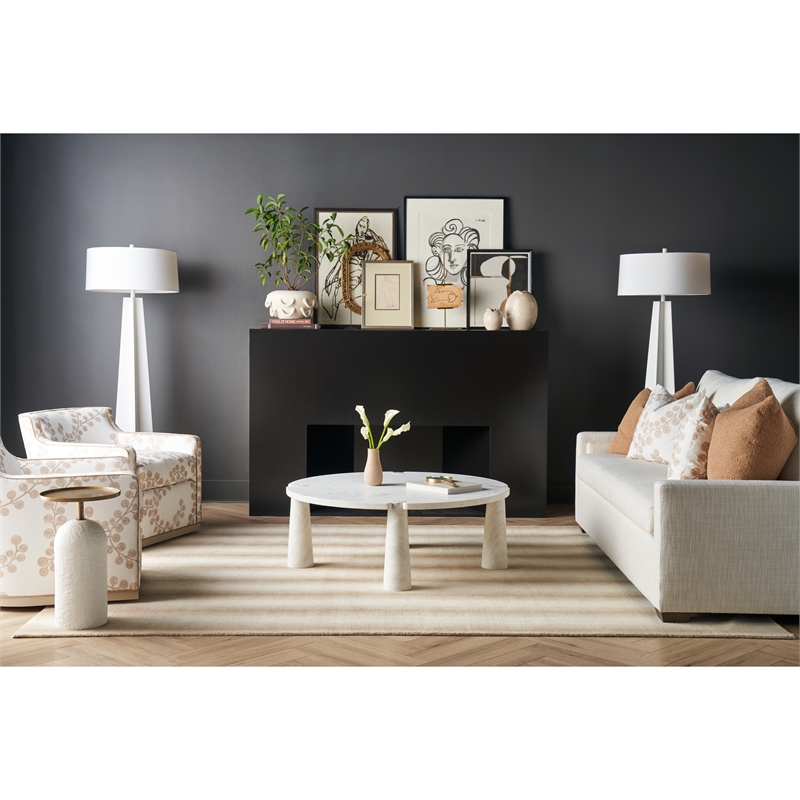 Universal Furniture Sienna Martini Table in Cast Aluminum/White Plaster