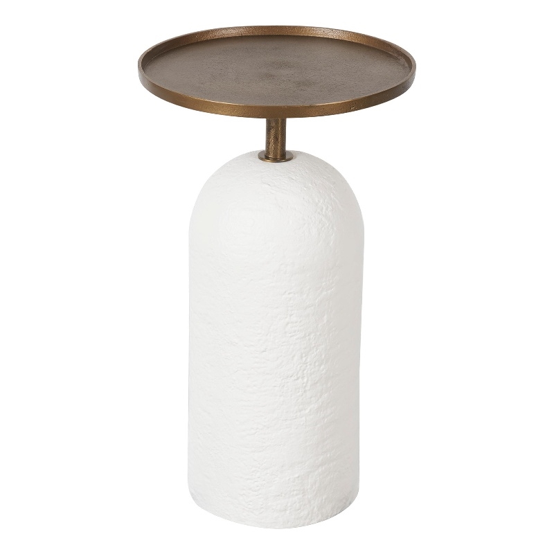 Universal Furniture Sienna Martini Table in Cast Aluminum/White Plaster