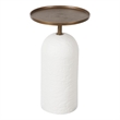 Universal Furniture Sienna Martini Table in Cast Aluminum/White Plaster