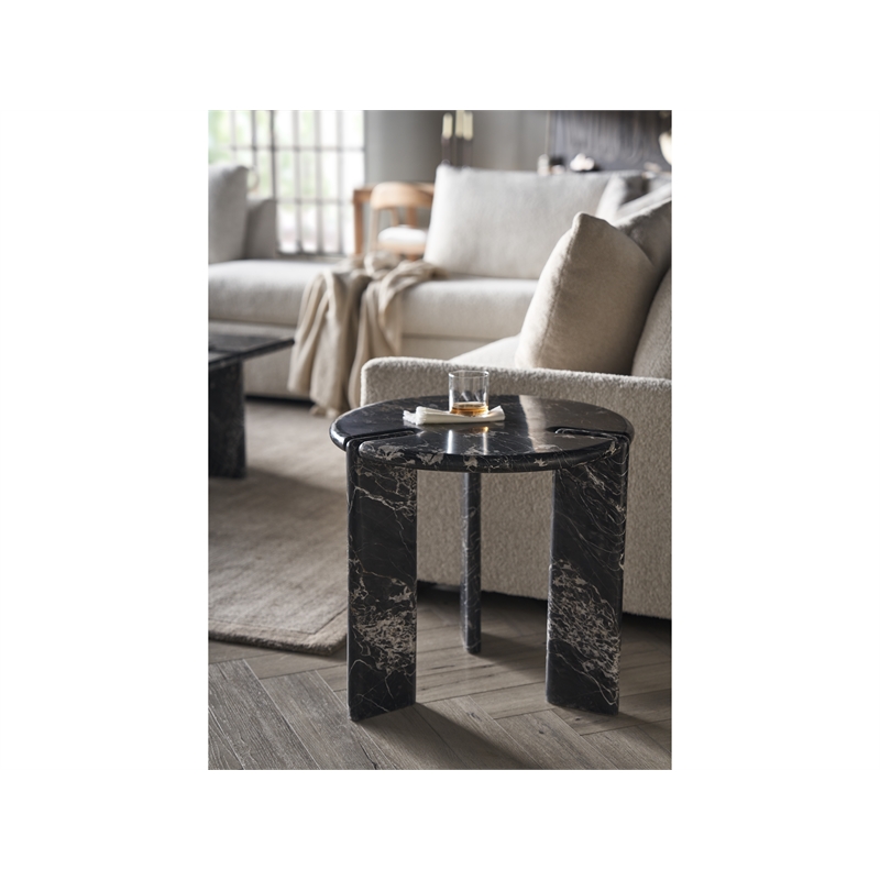 universal furniture magnus end table in golden portoro marble