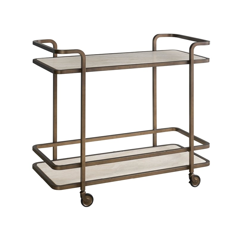 Universal Furniture Aged Gold Bar Cart in Aged Gold