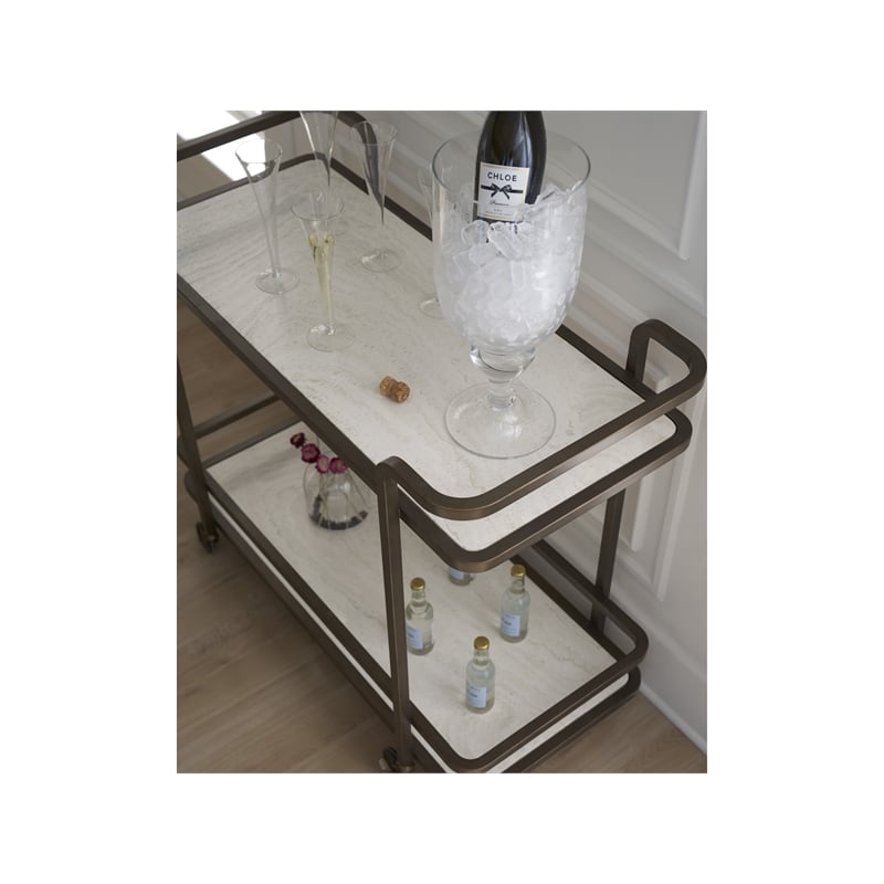 Universal Furniture Aged Gold Bar Cart in Aged Gold