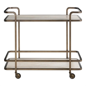 Universal Furniture Aged Gold Bar Cart in Aged Gold
