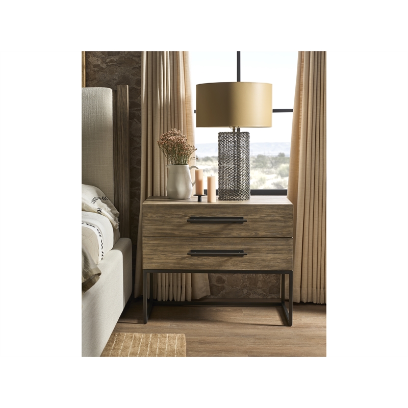 Universal Furniture Boulder Metal Base Nightstand in Boulder